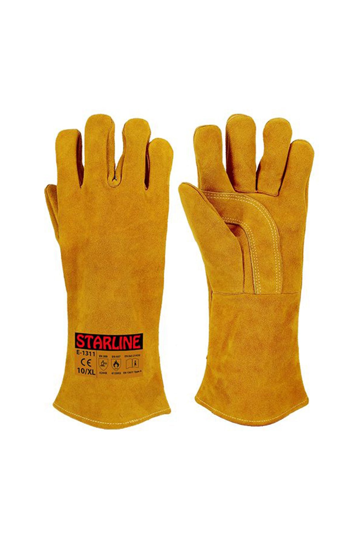 E-1311 Deri Takviyeli Isıya Dayanıklı Kaynak Eldiveni E-1311 Deri Takviyeli Isıya Dayanıklı Kaynak Eldiveni